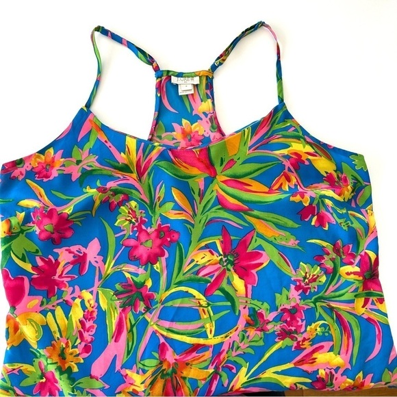 J. Crew  tank top, racer back with adjustable straps, in a tropical floral print - Picture 8 of 11